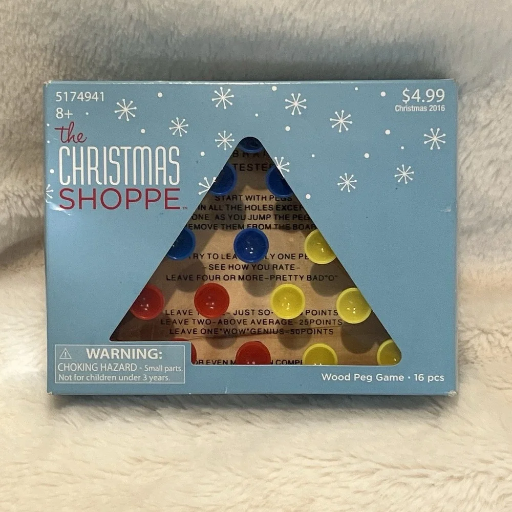 New Triangle Wooden Peg Game Brain Teaser - Ages 4 & Up‎